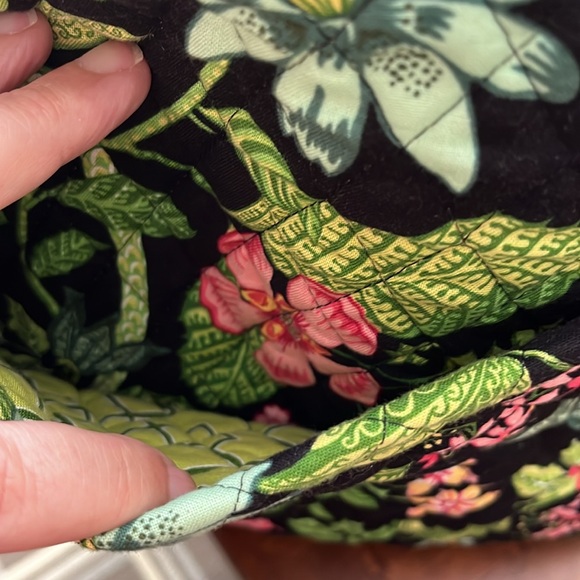 Vera Bradley two strap duffle bag , approx 24” x 12” , green pink - Picture 5 of 13